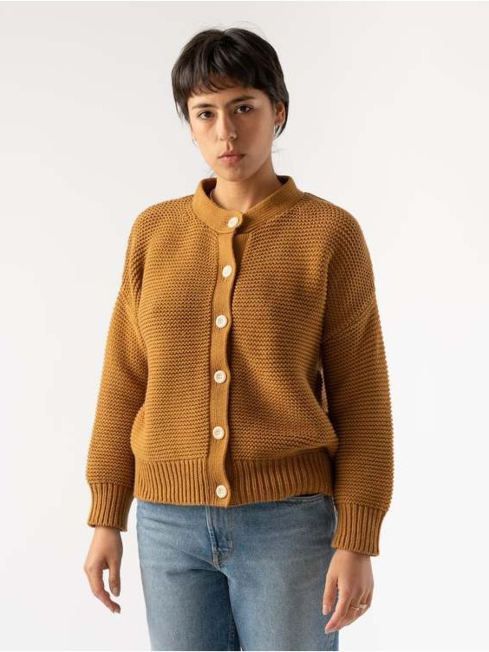 ALEX MILL
NICO CHUNKY CARDIGAN - GOLDEN KHAKI